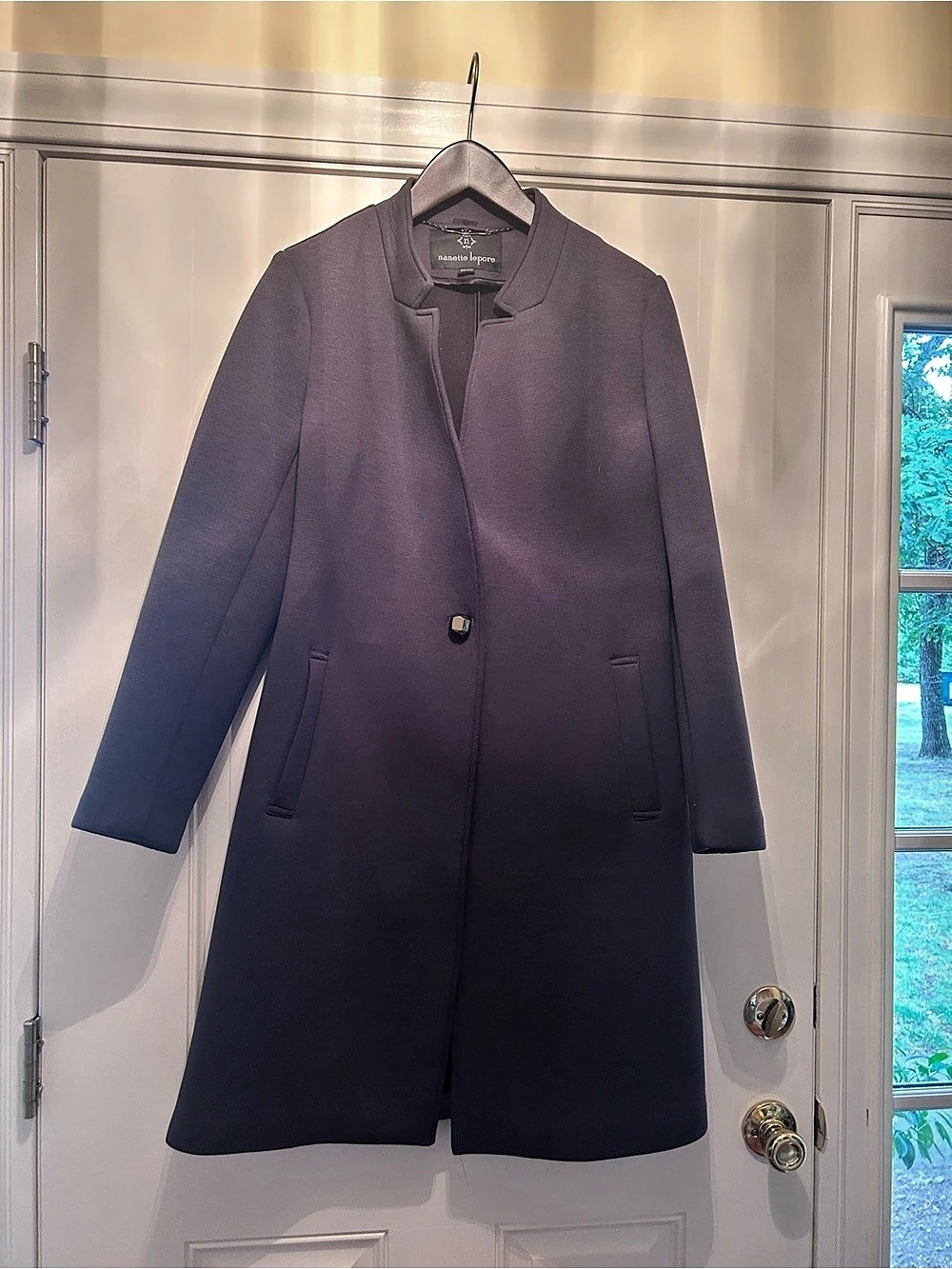 Nanette Lepore Long Sleeve Coat in Dark Gray Size XL